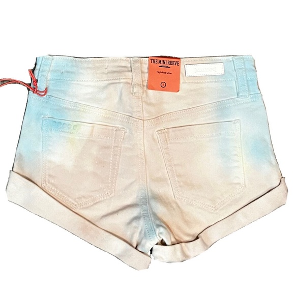 Blank NYC Big Girl's Spray Tie Dye Denim Shorts W/Folded Hem Sizes 8 or 10 - Picture 14 of 15